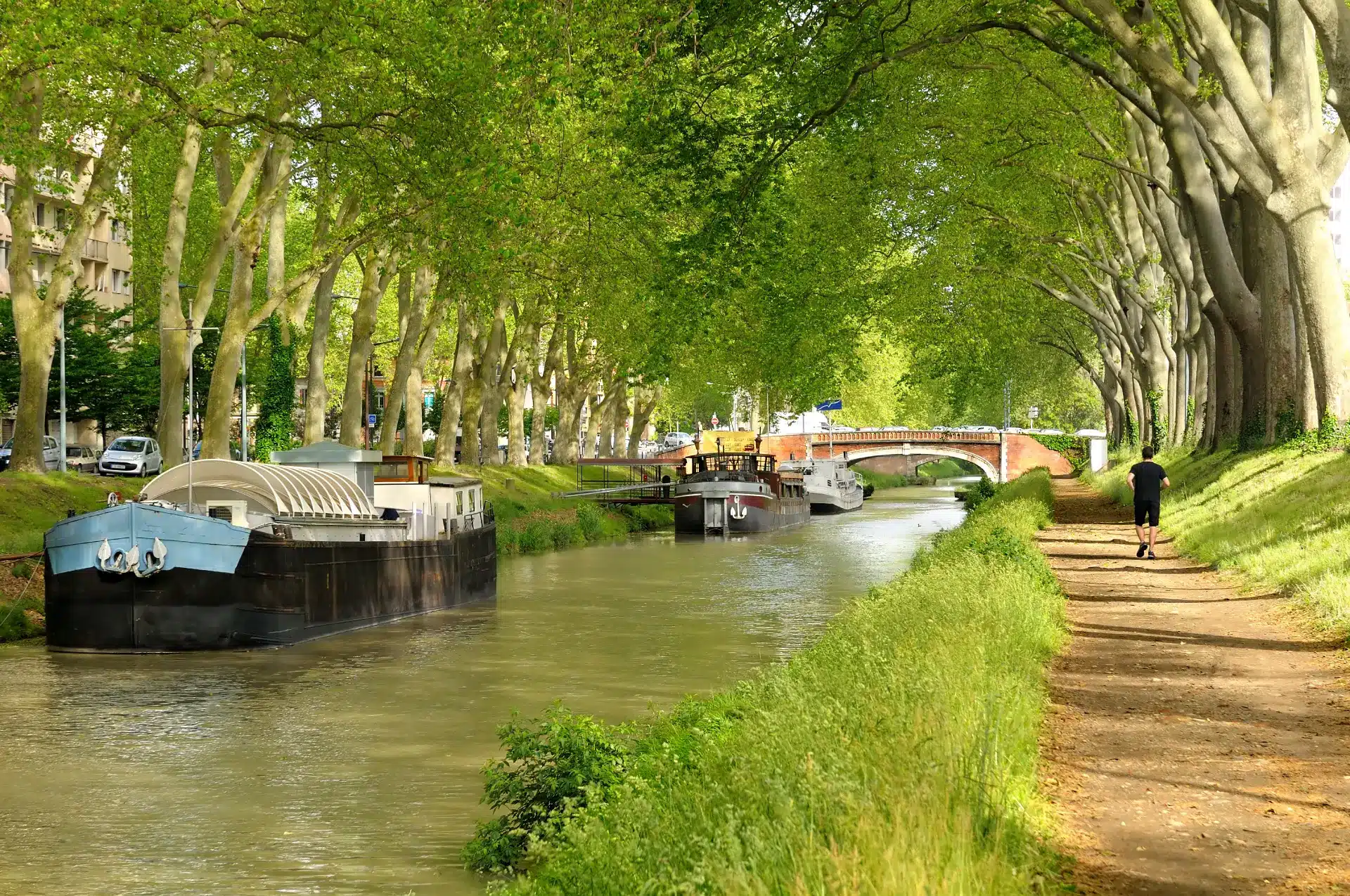 Le canal du Midi relie Toulouse à la Méditerranée, à parcourir à pied, à vélo ou en bateau.
